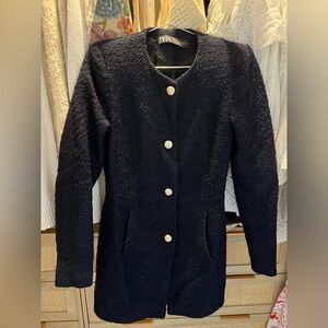 ZARA textured navy coat